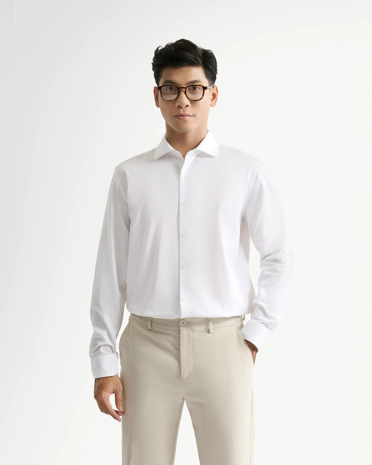 Áo Sơ Mi Nam Dài Tay Trơn Form Fitted - Routine 10F24SHL051R1