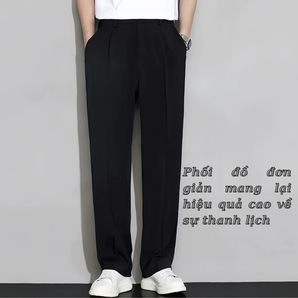 Quần Âu Ống Rộng Nam ZUTEE Quần Tây Nam Ống Rộng Phong Cách Năng Động, Hàn Quốc