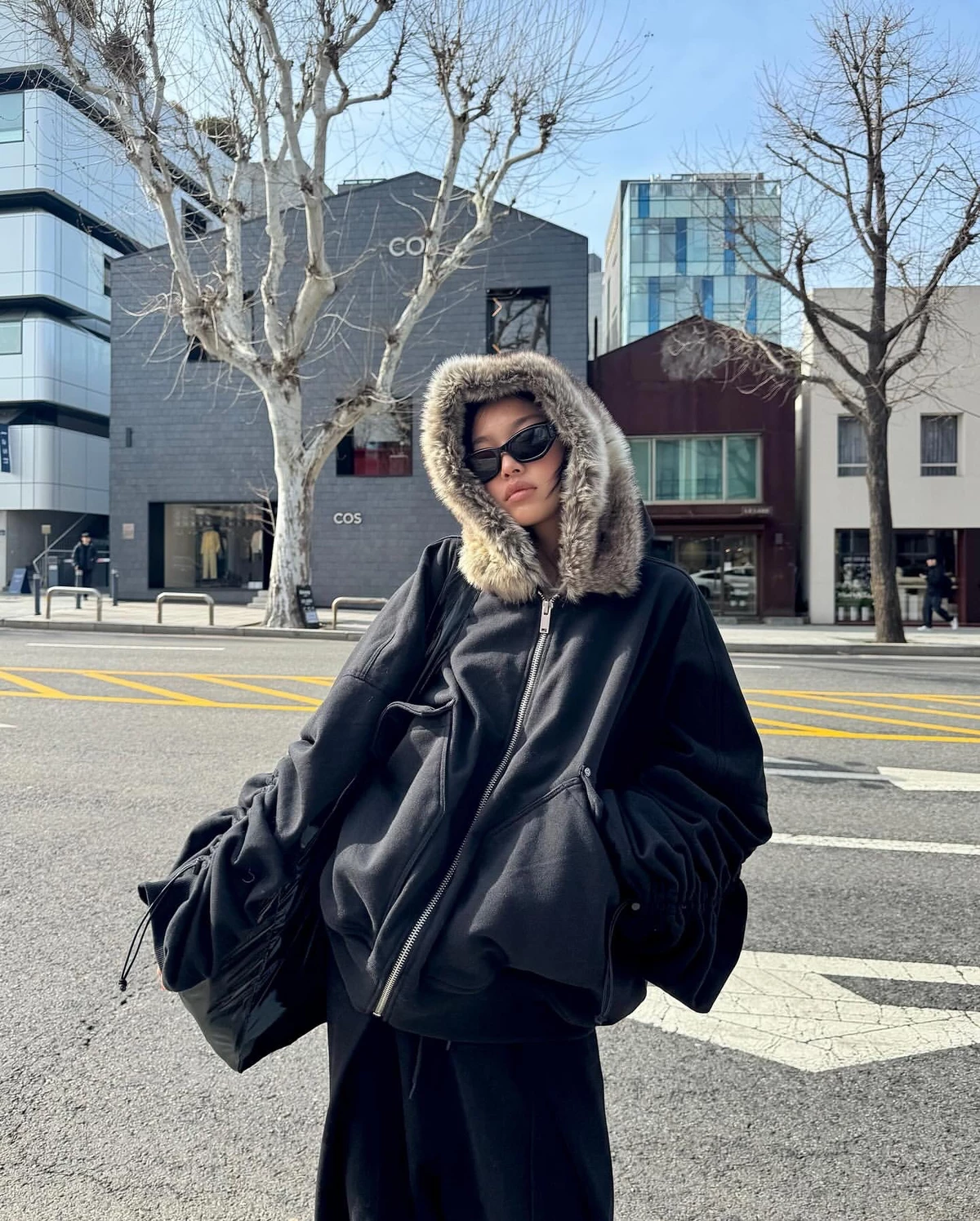 Áo Khoác Hoodie Cotton Phối Cổ Lông 67PERCENT / 67% - FUR TRIMMED HOODIE