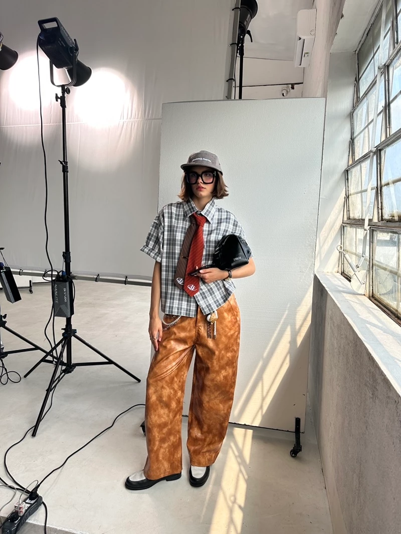 Quần Dài InsaneClo LEATHER PANTS Form Suông Rộng Unisex Chất Liệu Da