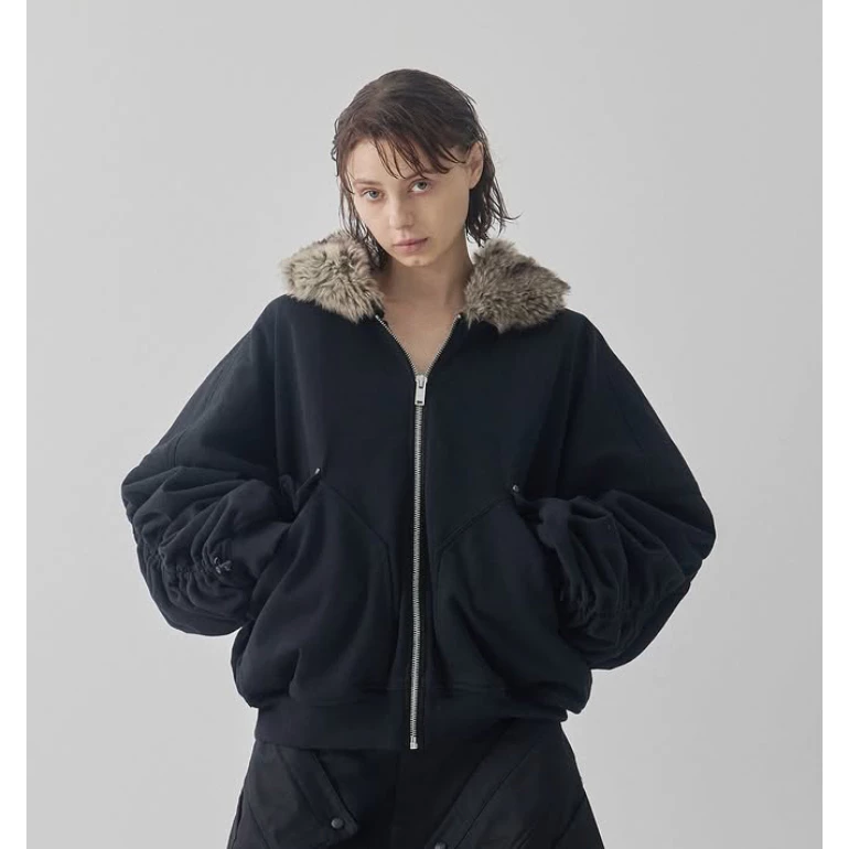 Áo Khoác Hoodie Cotton Phối Cổ Lông 67PERCENT / 67% - FUR TRIMMED HOODIE