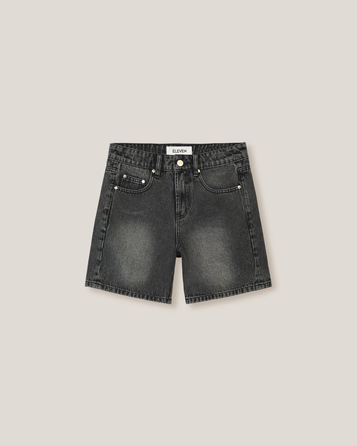 Eleven - Quần shorts lửng nữ Low- Rise Denim Bermuda Short - màu Xám Đen