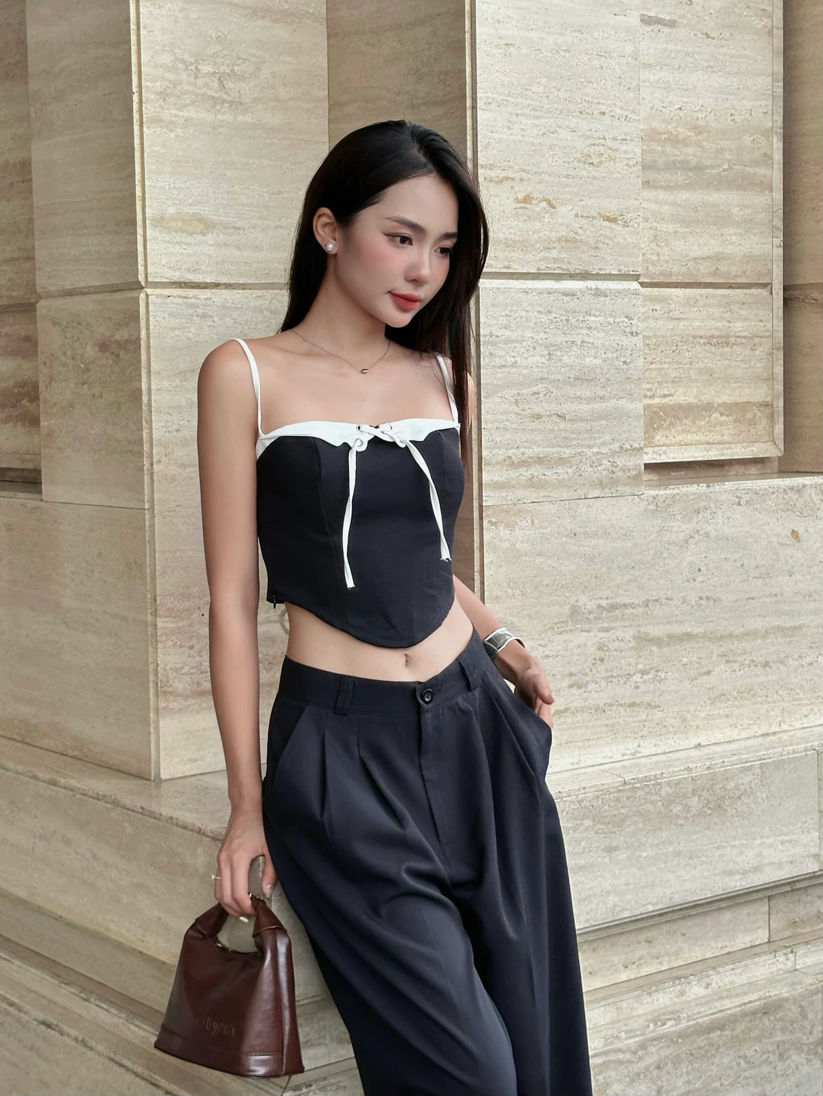 Áo Corset hai dây nữ Vicolas, áo kiểu form ôm tôn dáng cá tính - VICO55 [CÓ MÚT NGỰC, DÂY KÉO BÊN HÔNG SỬ DỤNG TIỆN LỢI]
