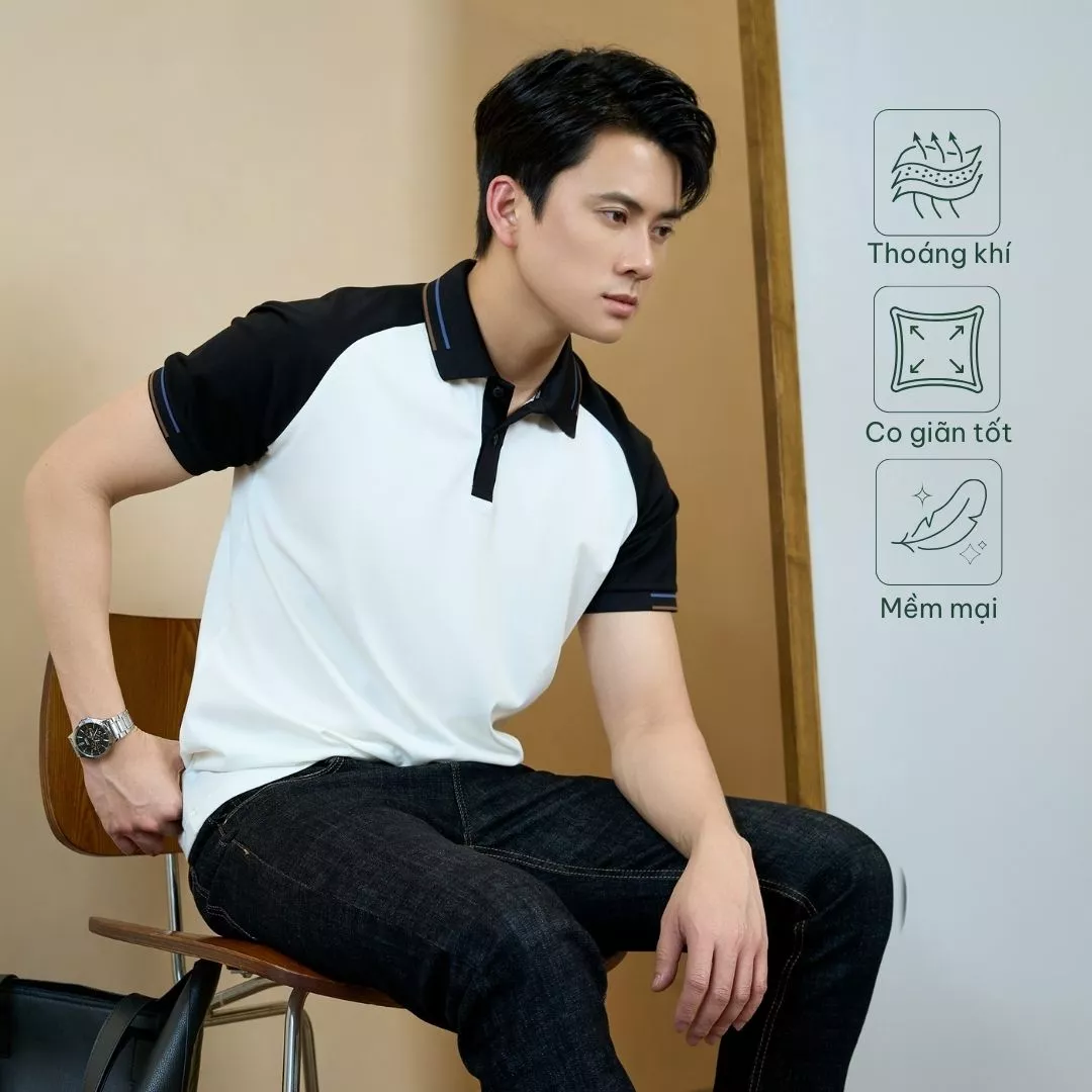 Áo Polo Rayon Bo Sọc Form Slimfit 4MEN PO161 ôm body, vải mềm mịn, thấm hút mồ hôi, thoáng mát