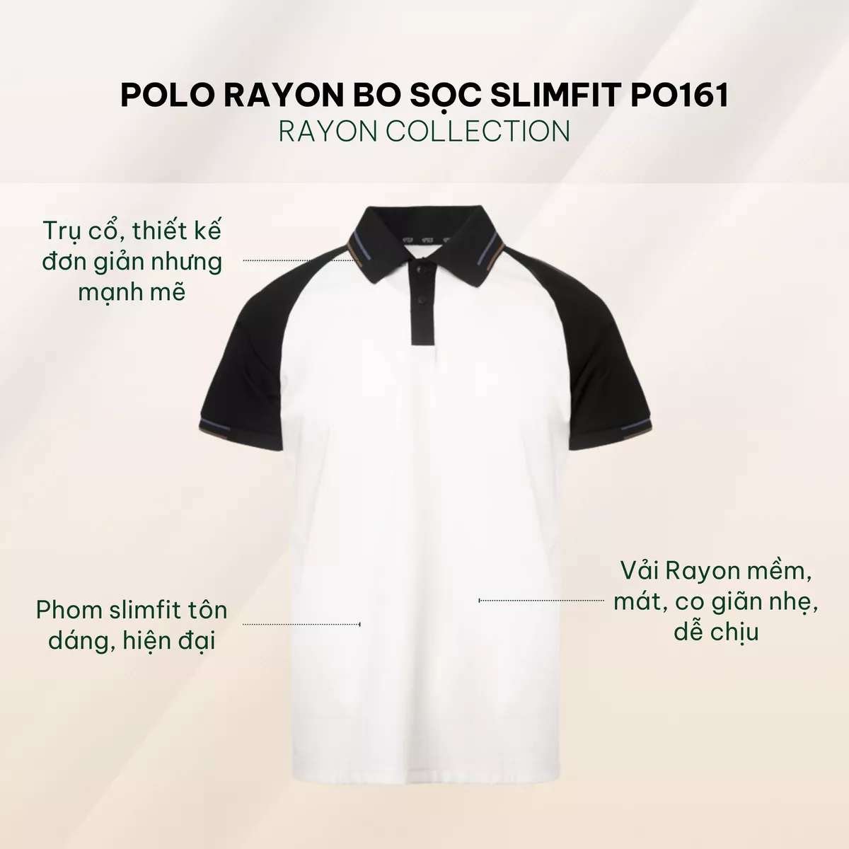 Áo Polo Rayon Bo Sọc Form Slimfit 4MEN PO161 ôm body, vải mềm mịn, thấm hút mồ hôi, thoáng mát