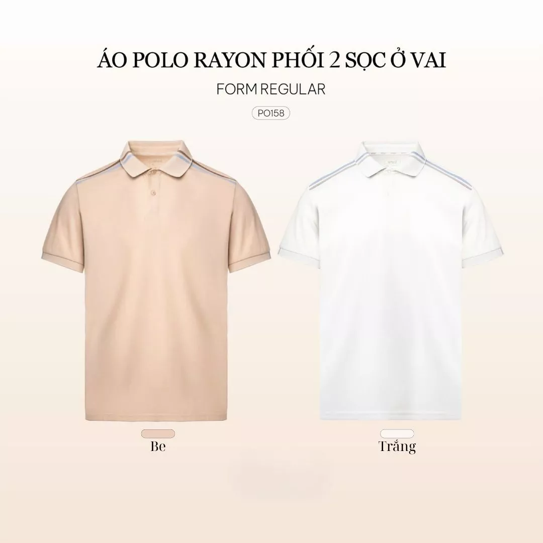 Áo Polo Rayon Phối 2 Sọc Ở Vai Form Regular 4MEN PO158 mềm mại, thấm hút, thoáng mát, lịch sự