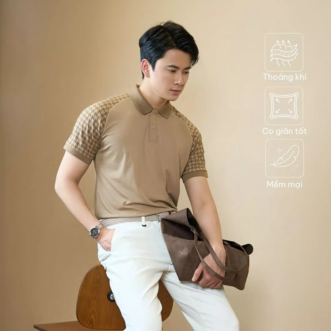 Áo Polo Rayon Nanh Sói Form Slimfit 4MEN PO162 ôm tôn dáng, vải mềm thấm hút mồ hôi, thoáng mát