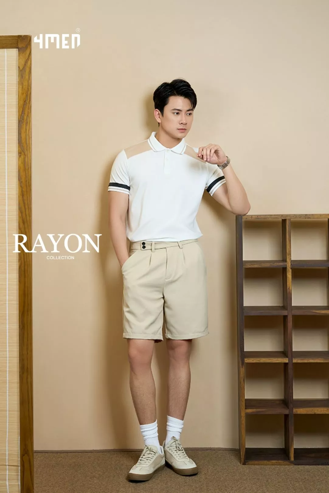 Áo Polo Rayon Rã Phối Form Slimfit 4MEN PO159 ôm tôn dáng, vải mềm mịn, thấm hút, thoáng mát