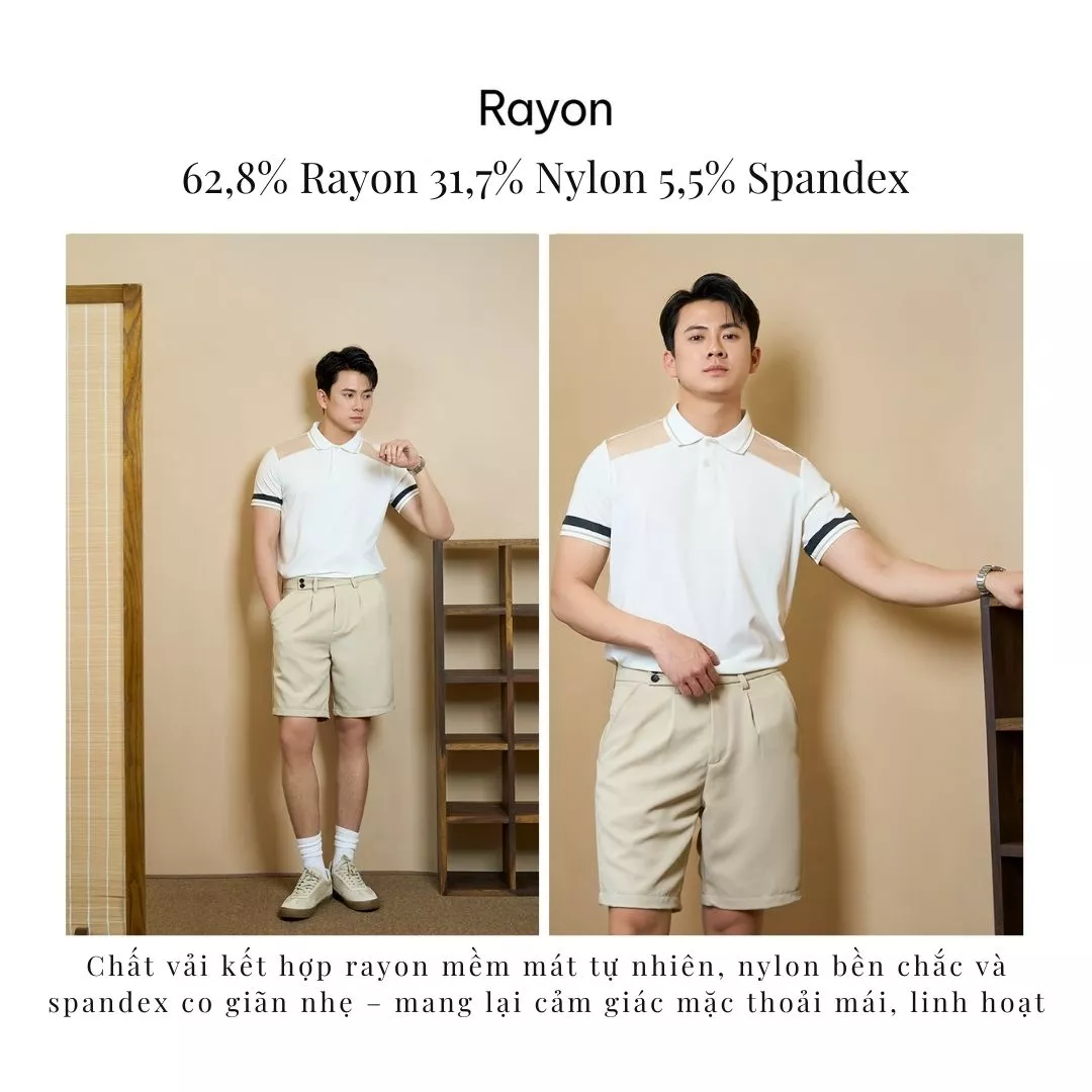 Áo Polo Rayon Rã Phối Form Slimfit 4MEN PO159 ôm tôn dáng, vải mềm mịn, thấm hút, thoáng mát