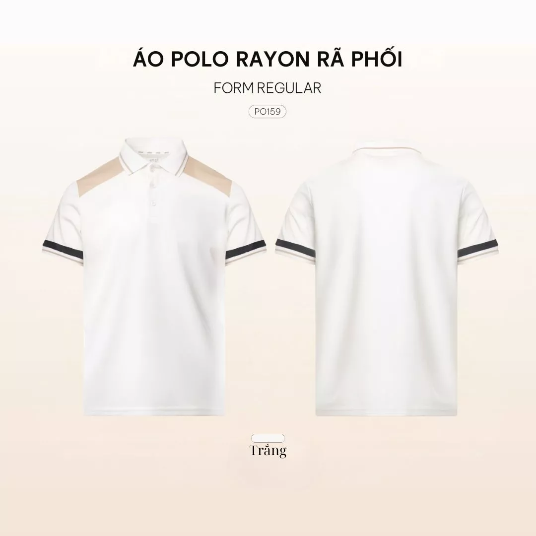 Áo Polo Rayon Rã Phối Form Slimfit 4MEN PO159 ôm tôn dáng, vải mềm mịn, thấm hút, thoáng mát