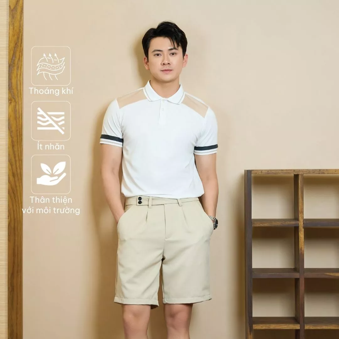 Áo Polo Rayon Rã Phối Form Slimfit 4MEN PO159 ôm tôn dáng, vải mềm mịn, thấm hút, thoáng mát