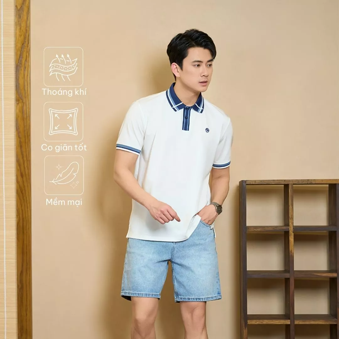Áo Polo Rayon In Logo Tròn 4M Form Regular 4MEN PO160 vải mềm mịn, thoáng mát, thoải mái