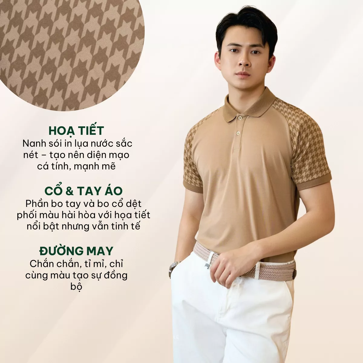 Áo Polo Rayon Nanh Sói Form Slimfit 4MEN PO162 ôm tôn dáng, vải mềm thấm hút mồ hôi, thoáng mát