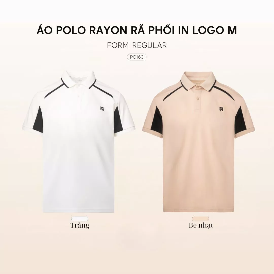 Áo Polo Rayon Rã Phối In Logo M Form Regular 4MEN PO163 vải mềm mịn, thoáng mát, thoải mái