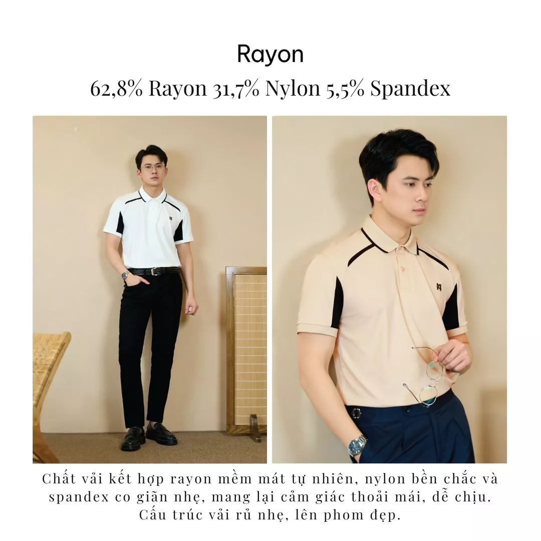 Áo Polo Rayon Rã Phối In Logo M Form Regular 4MEN PO163 vải mềm mịn, thoáng mát, thoải mái