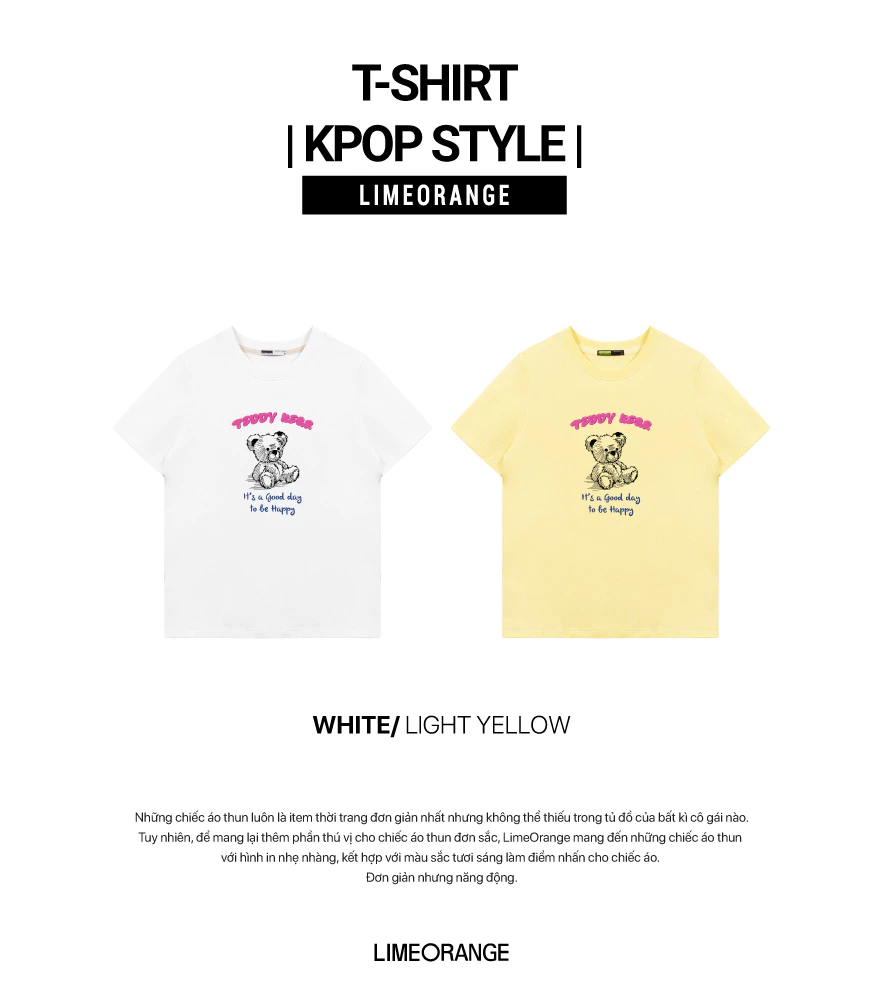 Áo thun Nữ LIMEORANGE Kpop style Tshirt LO25221101