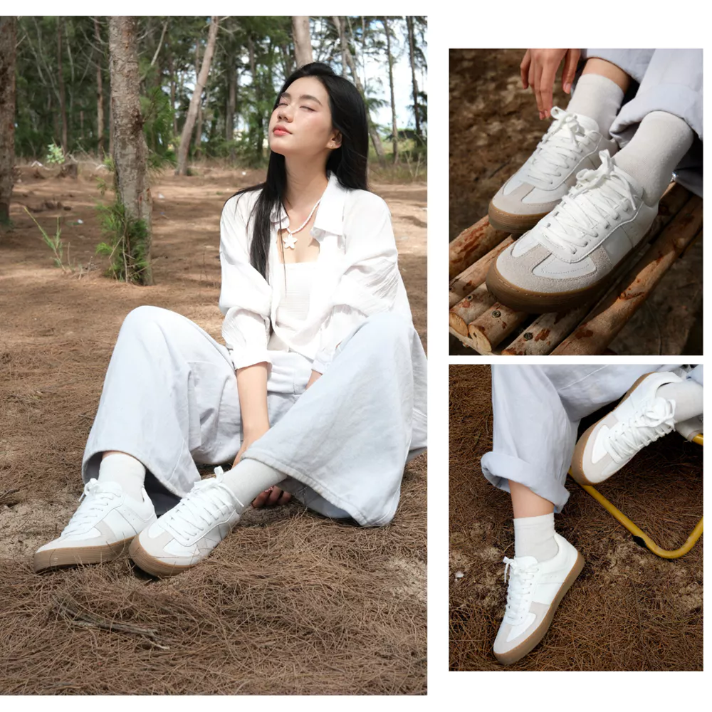 Giày Sneaker Da - GAT Shoes Nam Nữ DC36 White Gum Dincox Shoes