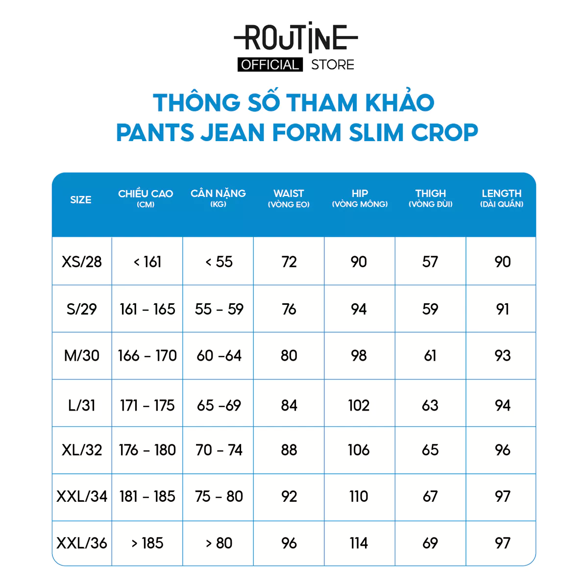 Quần Jeans Nam Trơn Form Slim Cropped - Routine 10S25DPA002