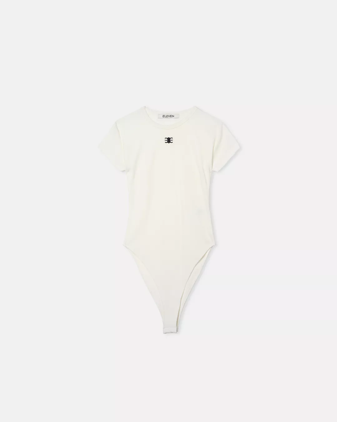 Eleven - Bodysuit Cổ Tròn Thêu Mono | Màu Trắng