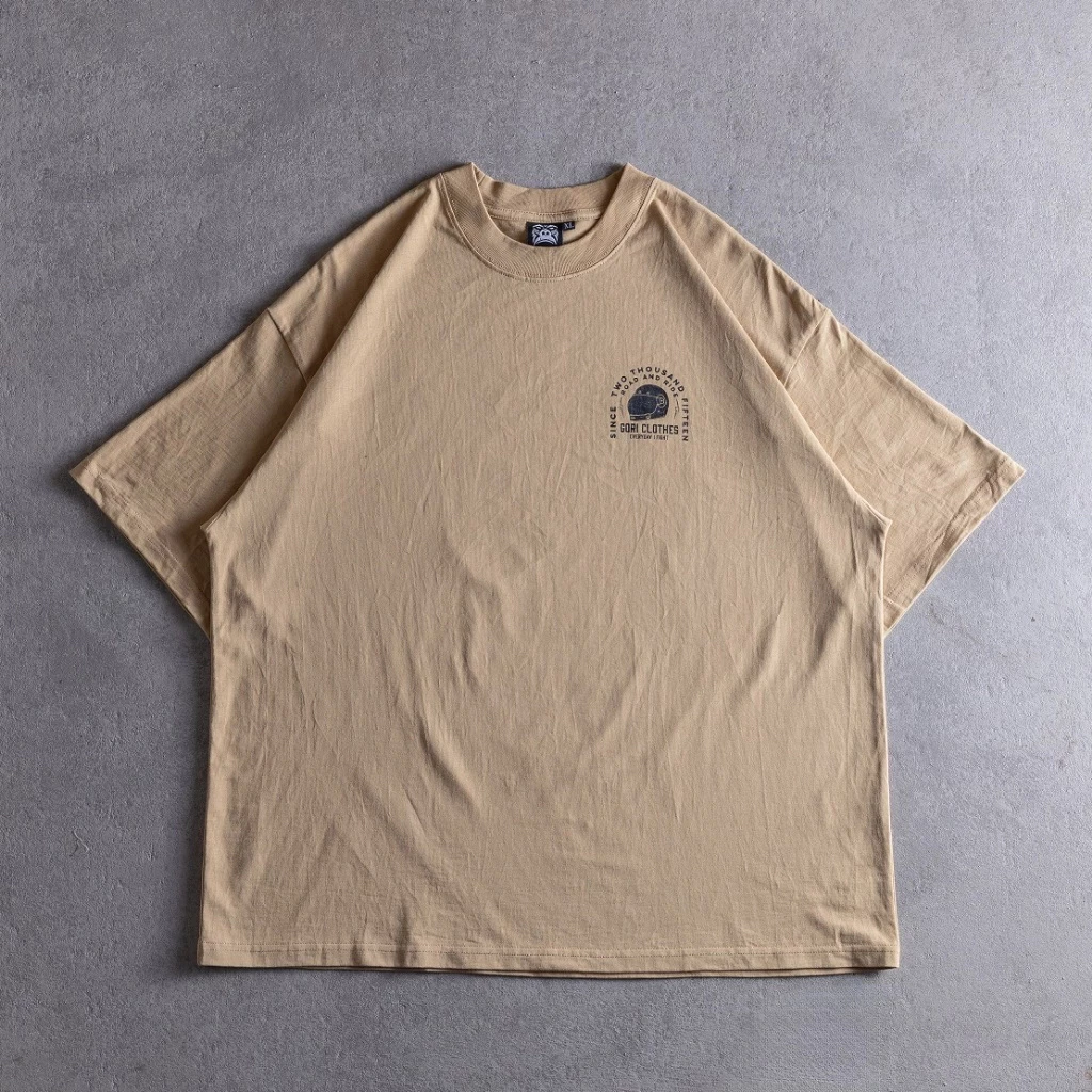 Áo Thun Nam Oldskull Gori Form Boxy Màu Tan Nâu GR444