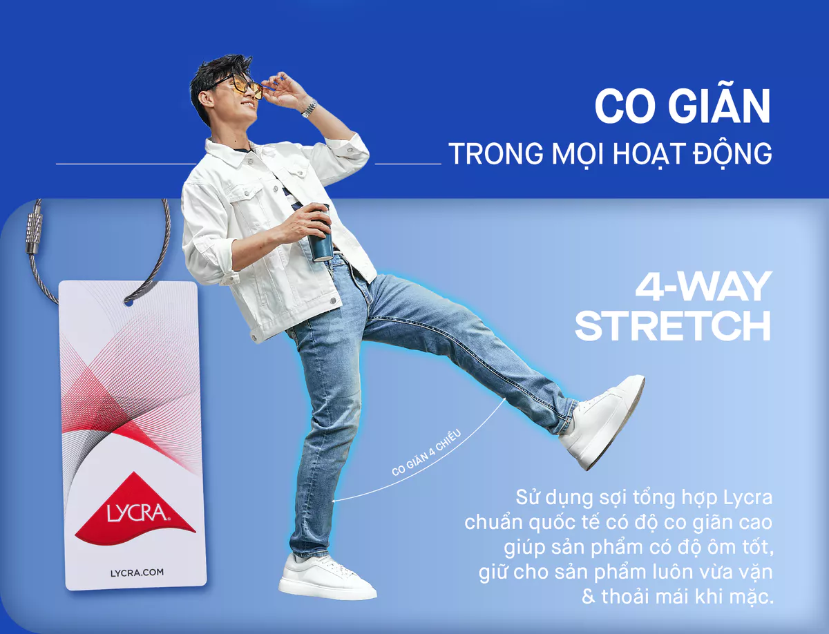 Quần jeans nam PROCOOL ICONDENIM, quần bò form slimfit ôm vừa vặn, công nghệ vải Coolmax mát lạnh, mềm mịn, thoải mái