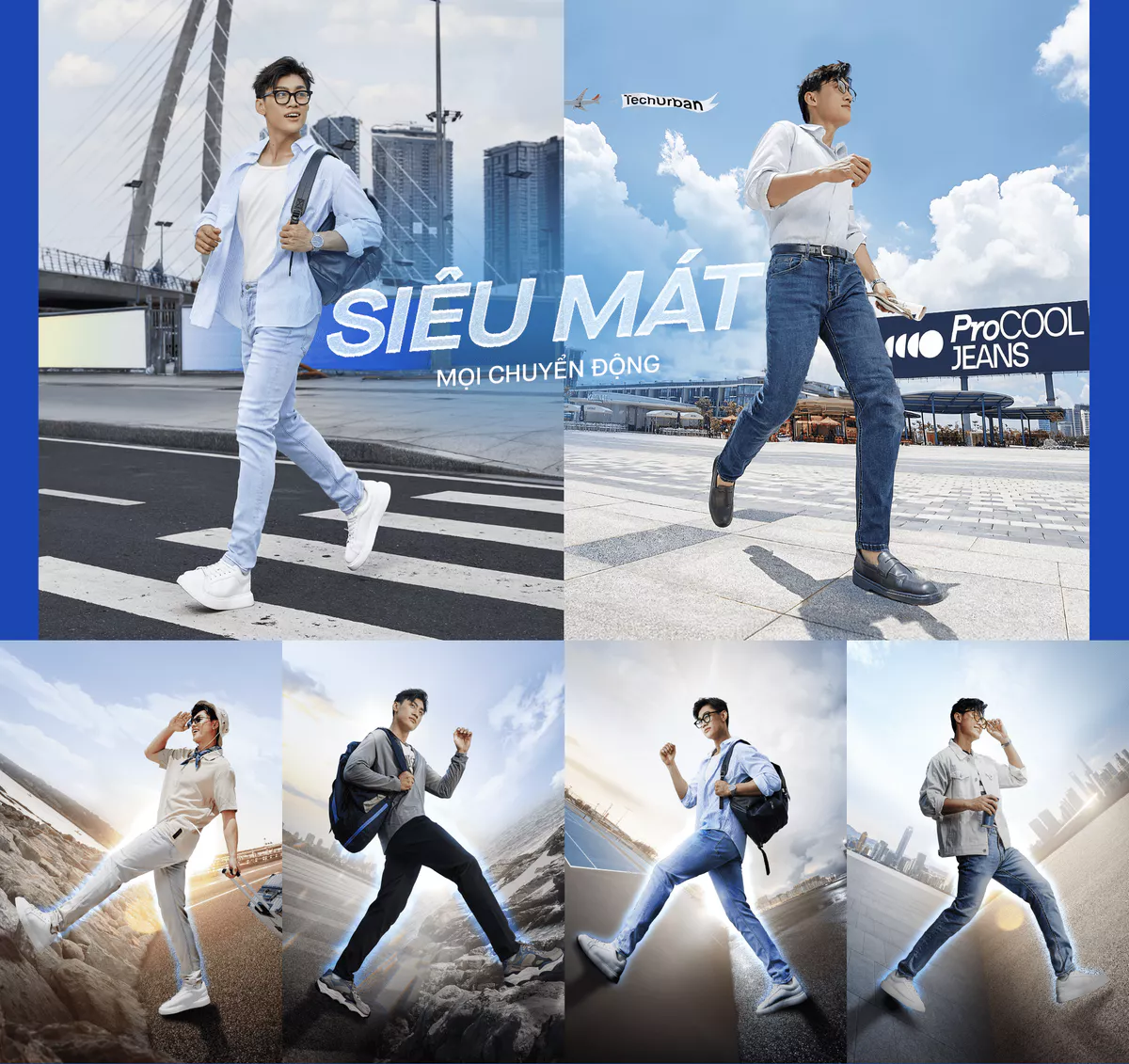 Quần jeans nam PROCOOL ICONDENIM, quần bò form slimfit ôm vừa vặn, công nghệ vải Coolmax mát lạnh, mềm mịn, thoải mái