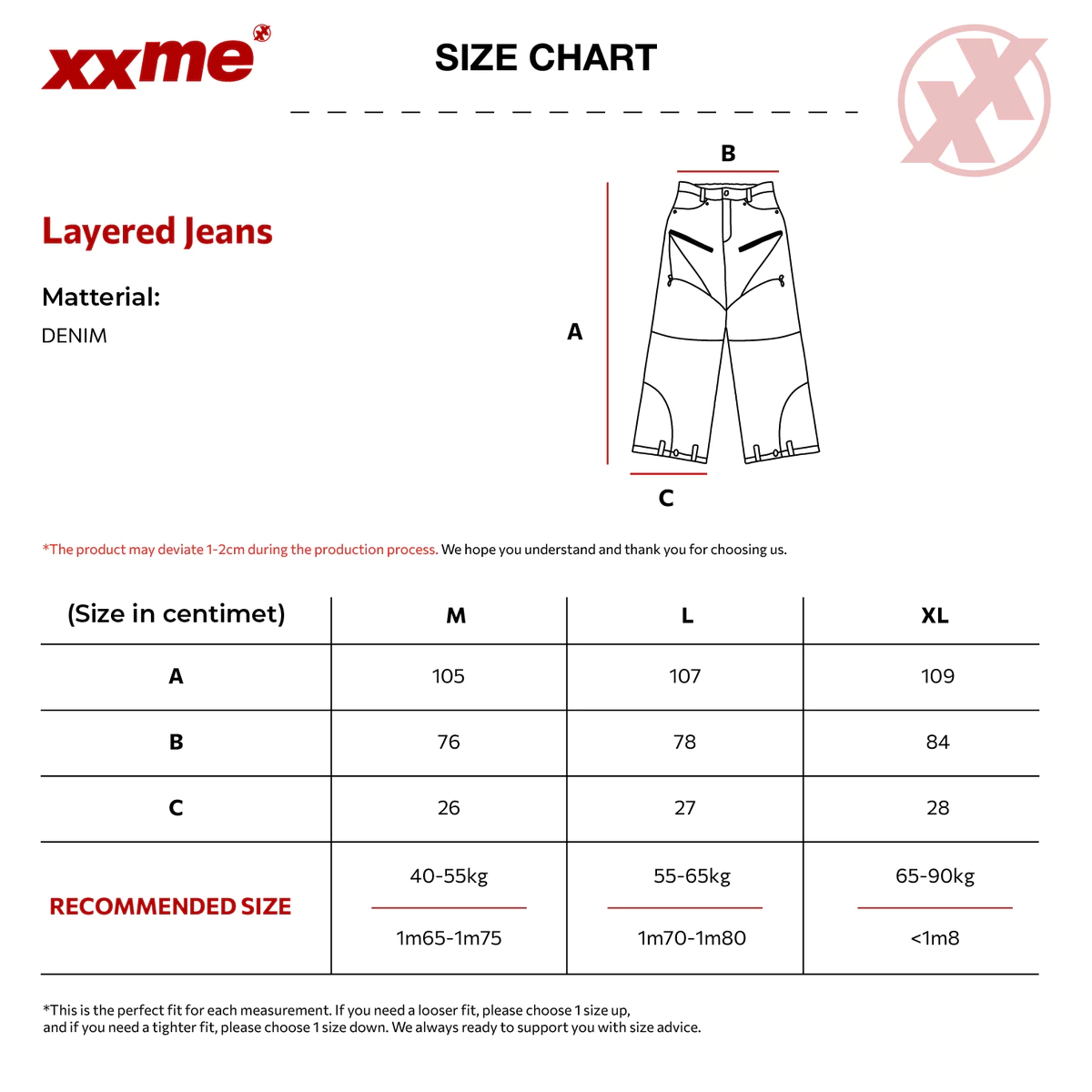 Quần Dài Túi Hộp Kiểu Layered Pants XXME - Màu Xanh Dương