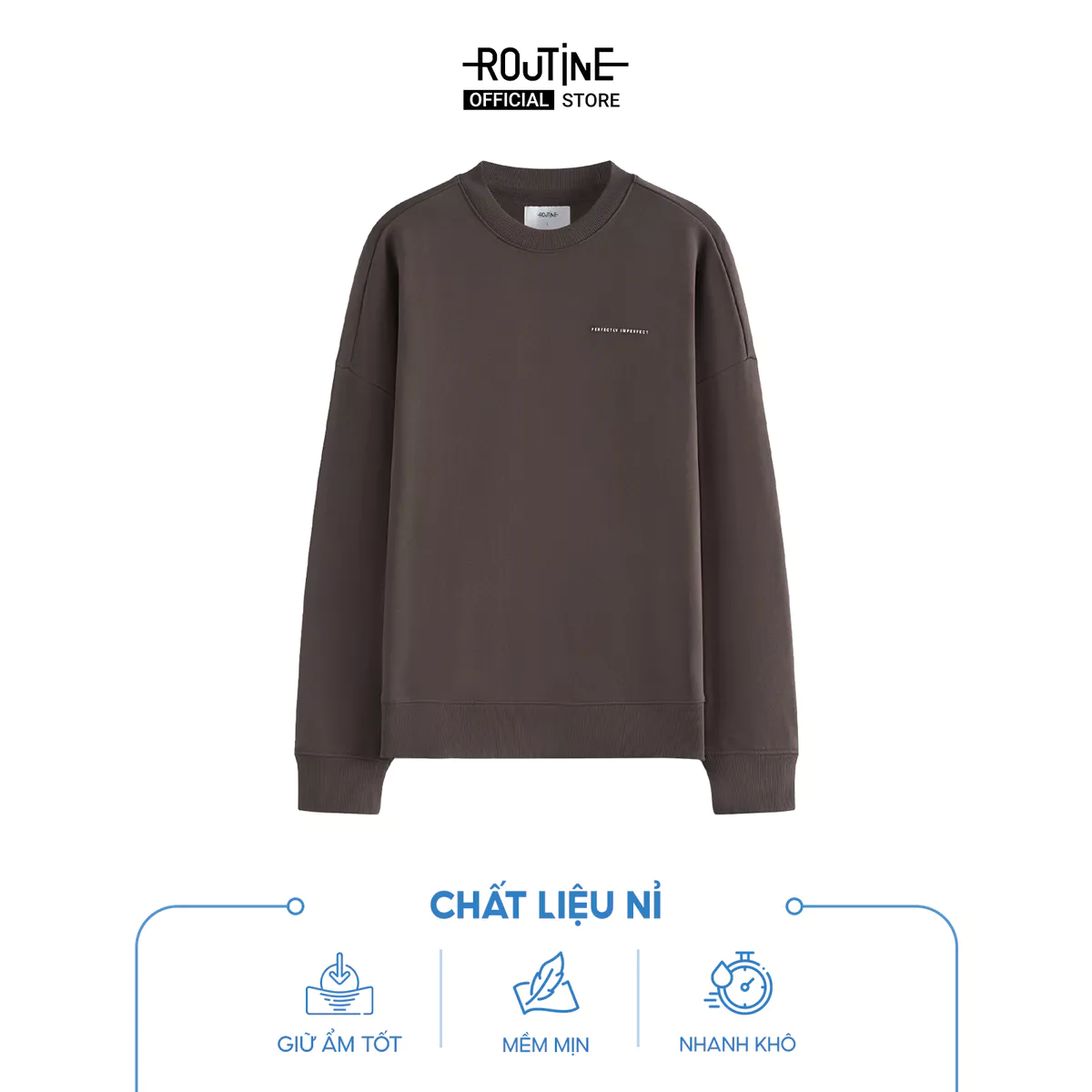 Áo Sweatshirt In Hình Unisex Form Loose - Routine 10F24SWEU001