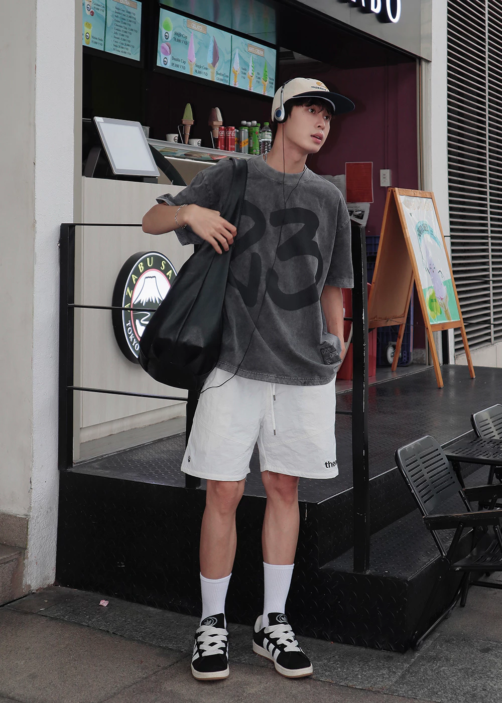 COMBO ORBIT Áo thun nam 23 Washed Tee và Quần OB White - Local Brand Chính Hãng