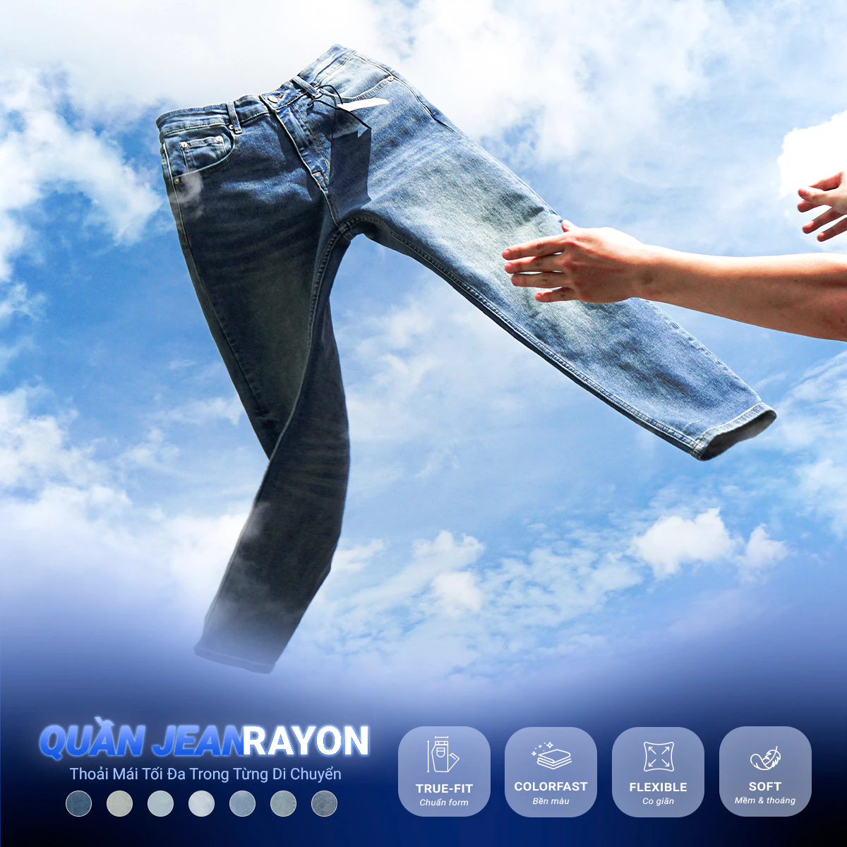 Quần Jean Nam Rayon Slim , Chất Vải Jean Rayon Thoải Mái,  QJ0091,SOME HOW STORE