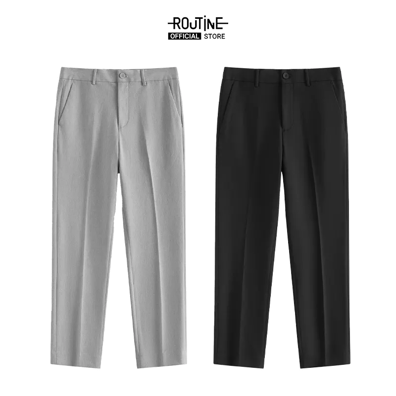 Quần Tây Nam Dài Trơn Form Slim Cropped - Routine 10F24PFO041R1