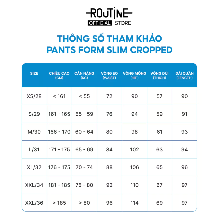 Quần Tây Nam Dài Trơn Form Slim Cropped - Routine 10F24PFO041R1