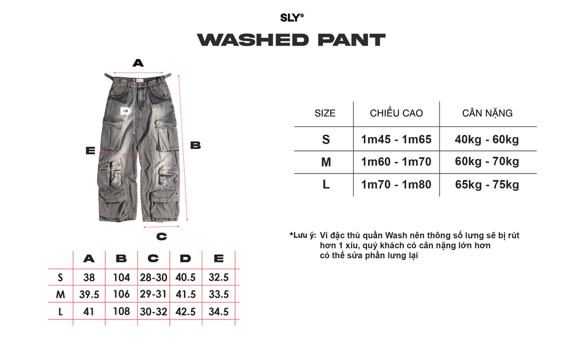 Quần Jeans ống rộng túi hộp SLY Cargo Desert