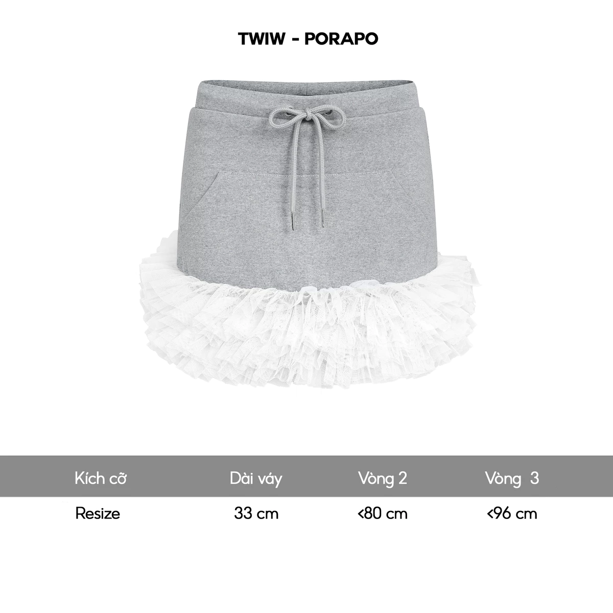 Chân váy nỉ mini thiết kế gấp nếp voan local brand HUGUxTHATSWHATIWANT - TWIW PORAPO