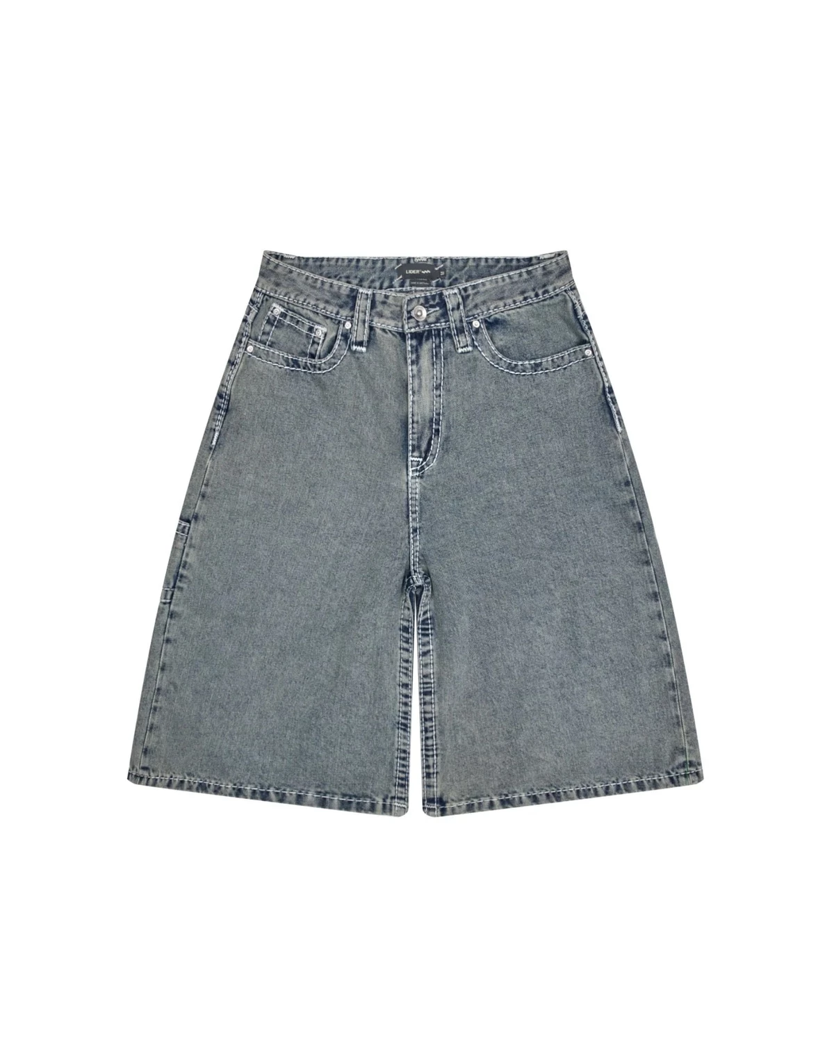 Quần Jeans Ngắn Ống Rộng Thêu Chữ L Túi Sau LIDER CARPENTER DENIM SHORTS