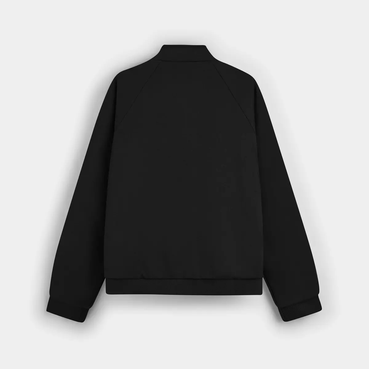 Eleven - Áo Khoác Unisex Nam Nữ Thun Có Dây Kéo Thêu Mono | Màu Đen