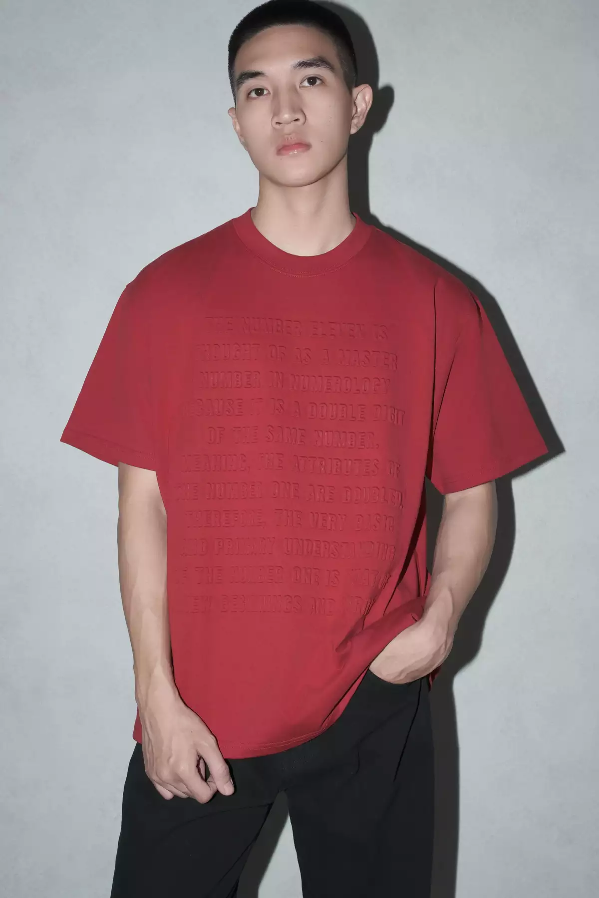 ELEVEN - Áo thun unisex nam nữ MEANS 3D màu Đỏ