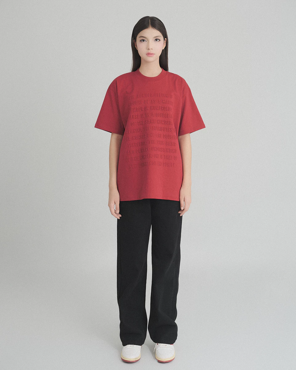 ELEVEN - Áo thun unisex nam nữ MEANS 3D màu Đỏ