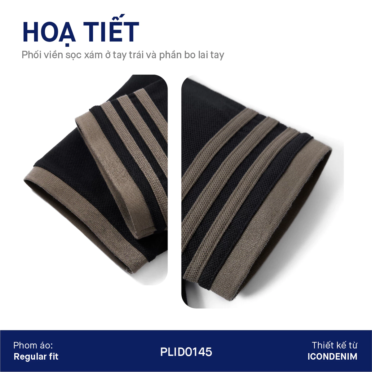 Áo Polo Nam ICONDENIM Phối Viền Tay Impressive Prospect Form Regular PLID0145