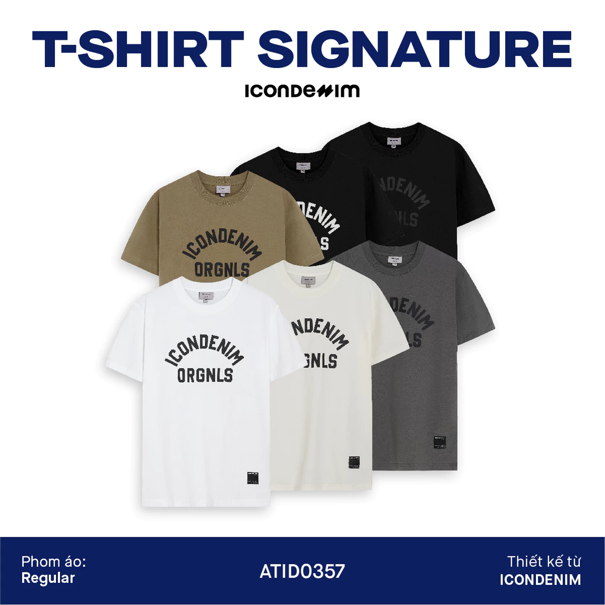 Áo Thun Nam ICONDENIM Họa Tiết Orgnls College Graphic Form Regular ATID0357