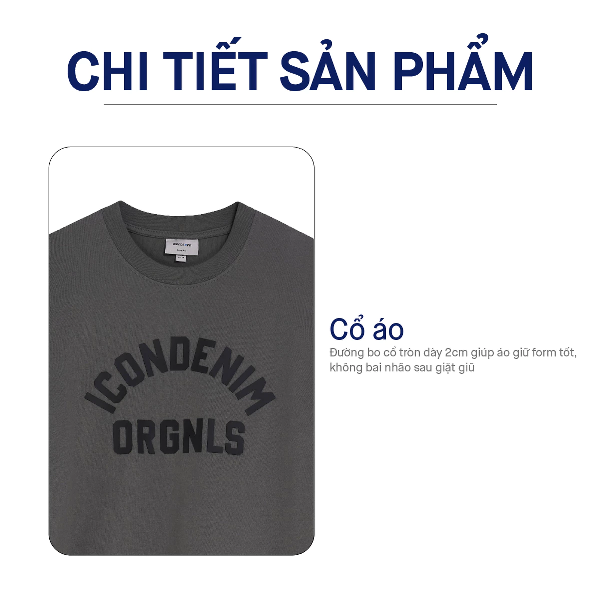 Áo Thun Nam ICONDENIM Họa Tiết Orgnls College Graphic Form Regular ATID0357