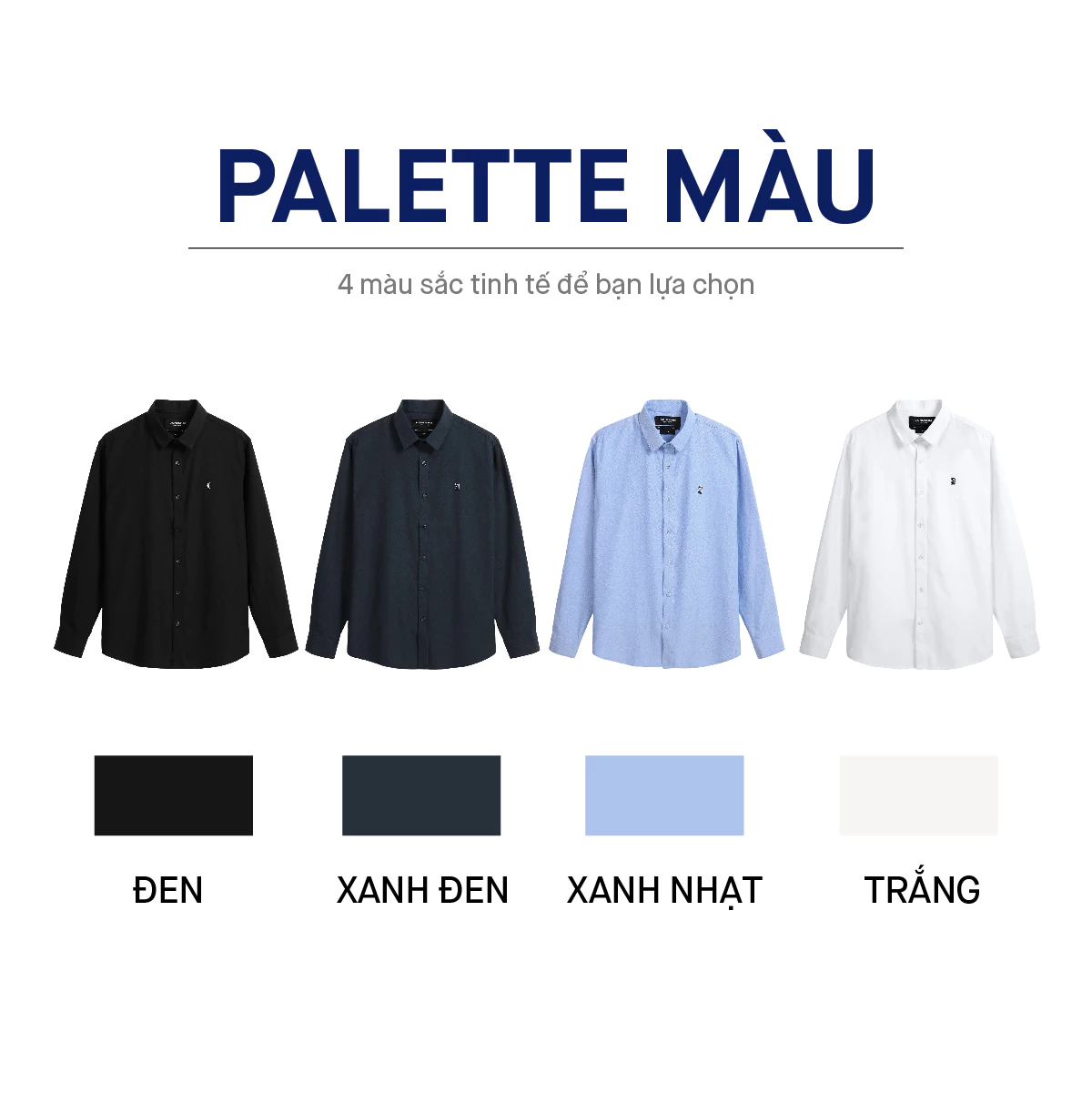 Áo Sơ Mi Oxford Nam Tay Dài ICONDENIM Blank Color Embroider Form Slim SMID0144