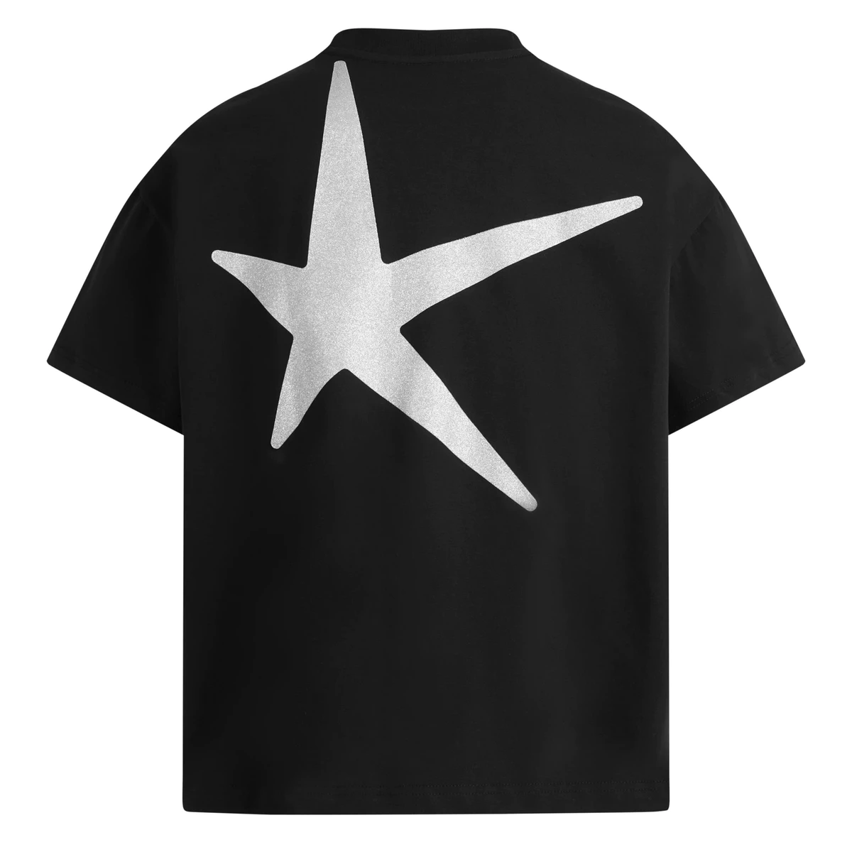 Áo thun boxy local brand HUGU - BLING STAR - cotton 2 chiều, phủ kim tuyến