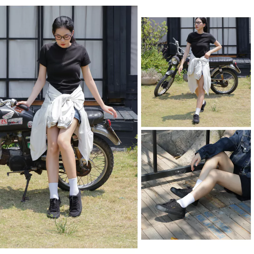 Giày Sneaker Vải Canvas Nam Nữ E18 Black DIncox - Giày Vải Đen Năng Động - Đế Khâu Bền Bỉ