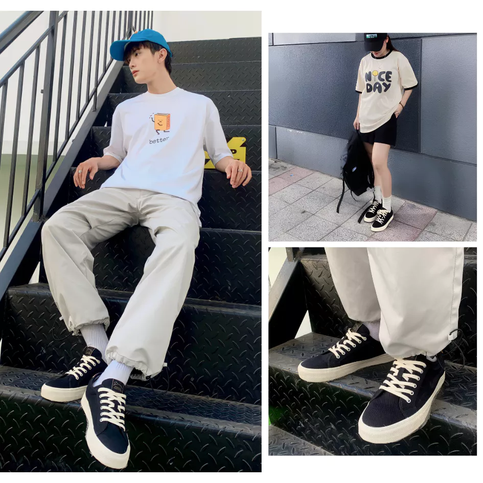 Giày Sneaker Nam Nữ Vải Canvas DINCOX E12 Black Đơn Giản Thanh Lịch - Unisex Sneaker