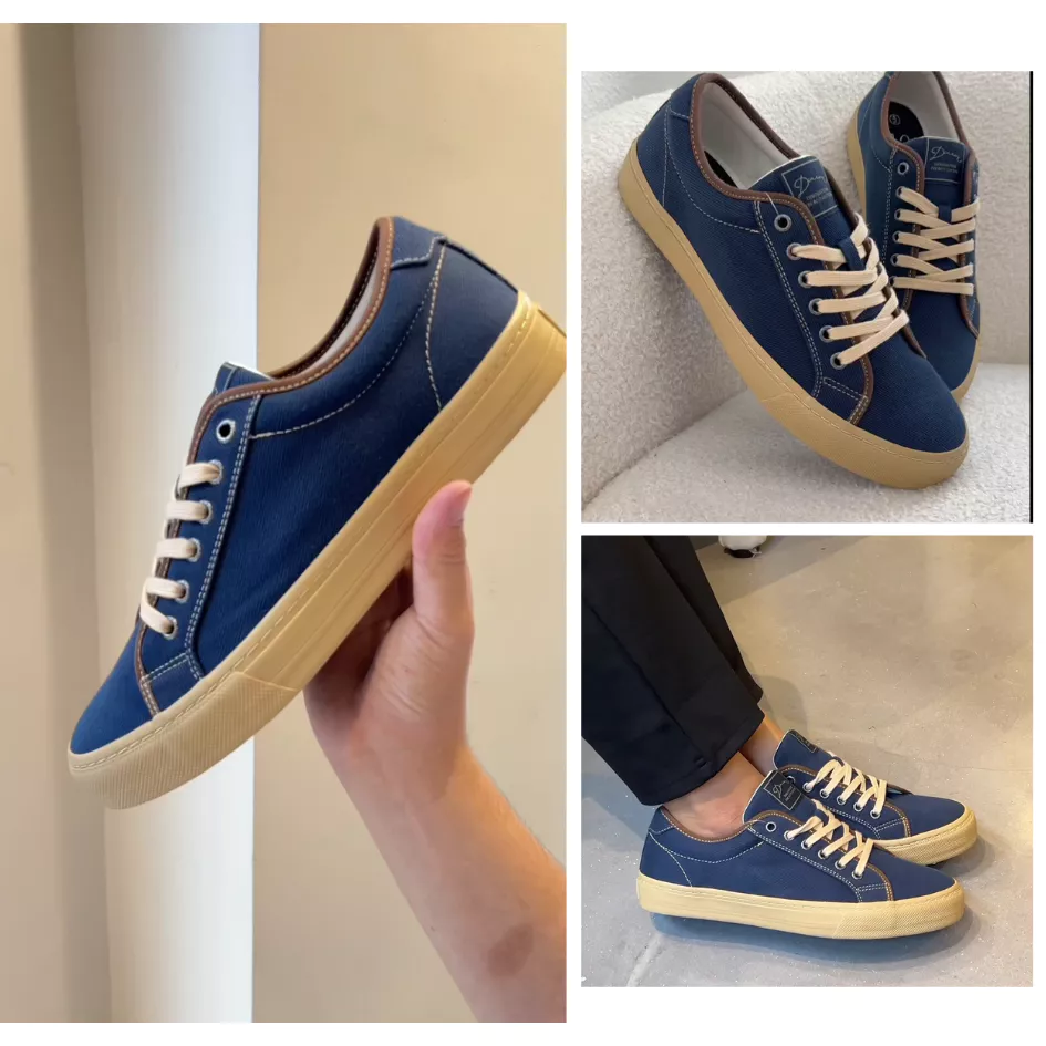 Giày Thể Thao Nam Nữ, Giày Sneaker Vải Canvas, Giày Thời Trang, Dincox E12 Dark Navy