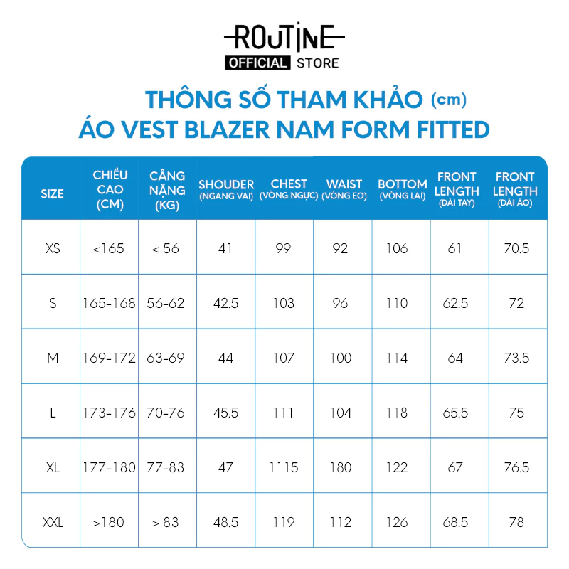 Áo Vest Blazer Vải Twill Trơn Form Fitted - Routine 10F24VES001