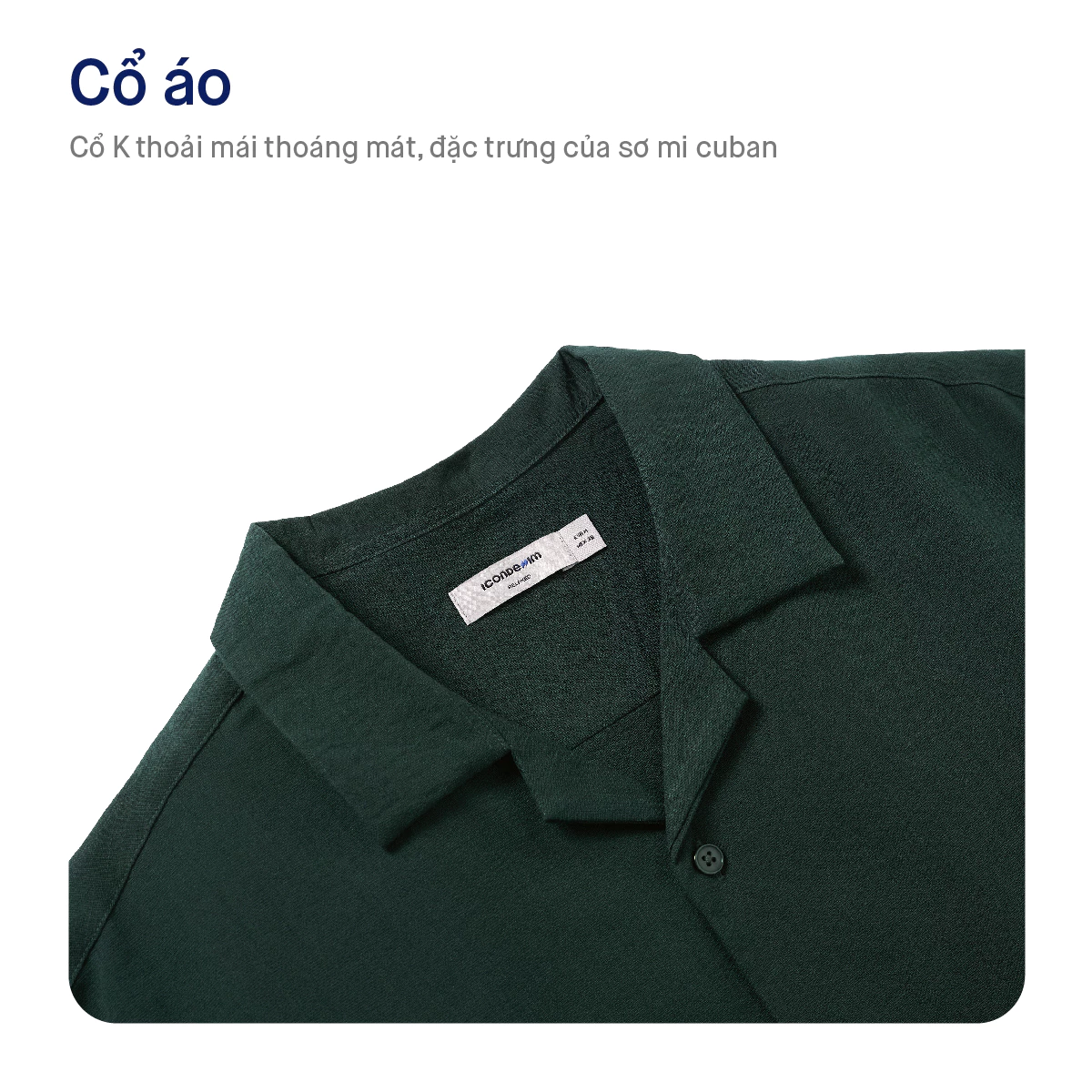 Áo Sơ Mi Linen Nam ICONDENIM Tay Ngắn Cuban CigarCraft Form Relaxed SMID0194