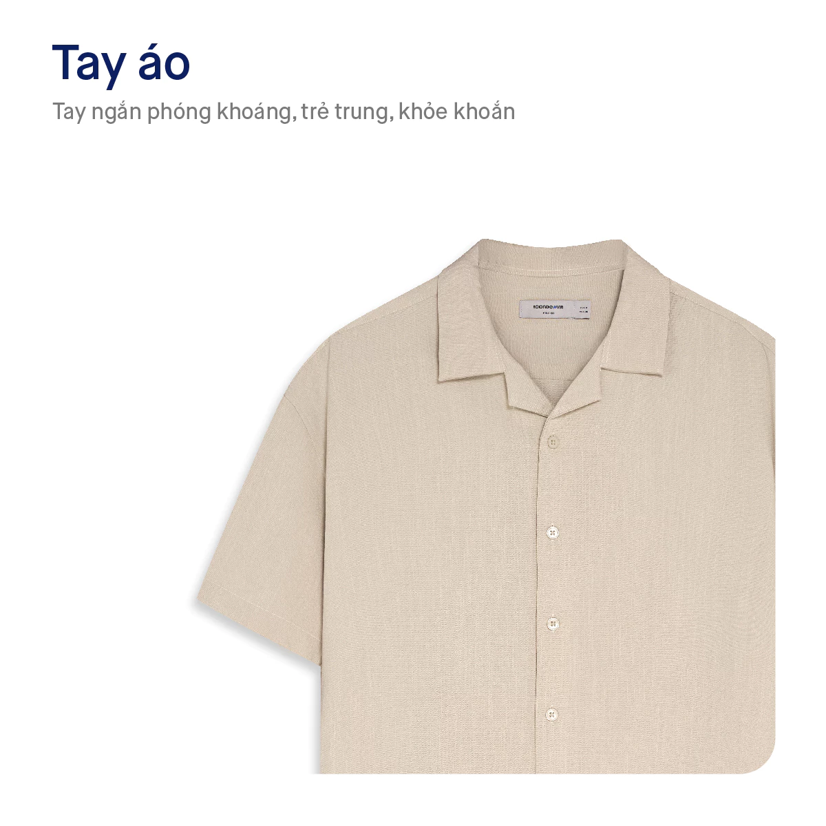 Áo Sơ Mi Linen Nam ICONDENIM Tay Ngắn Cuban CigarCraft Form Relaxed SMID0194