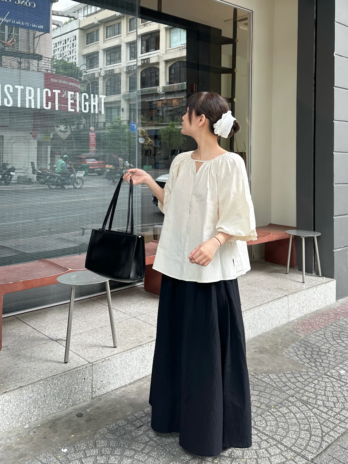 Áo tay lỡ phồng form babydoll | 𝐒𝐎𝐌𝐒 | 𝐎𝐯𝐚𝐥 𝐓𝐨𝐩
